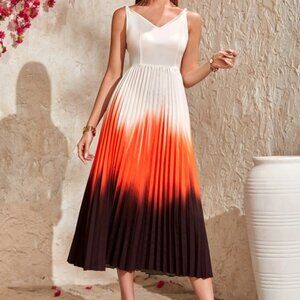 New!  Size 6 (M) Ombre Pleated Hem Dress